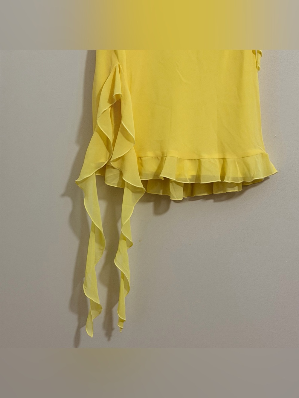 White Fox Boutique Yellow Ruffle Mini Dress - Picture 3 of 14